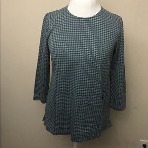 J.Jill Ponte Checkered long sleeve top
